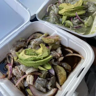 Aguachiles Negros and  Aguachiles verdes