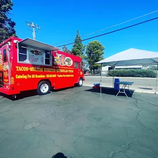 a red food truck