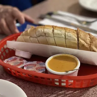 Complimentary bread, so amazingly light and crusty