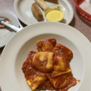Butternut ravioli and yucca fries
