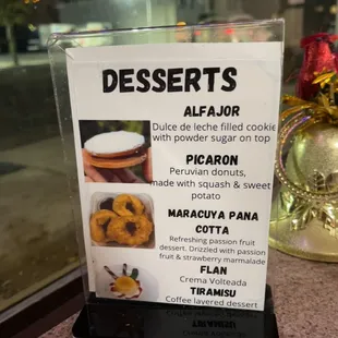 Desserts teaser menu