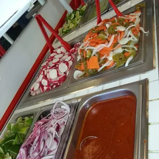 Morning salsa bar. Bonita.