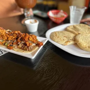 two plates of food on a table