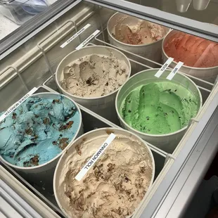 a variety of ice creams