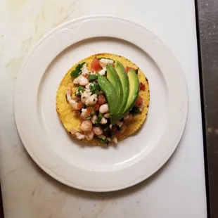 Shrimp tostada
