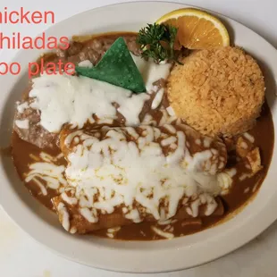 Chicken enchiladas plate