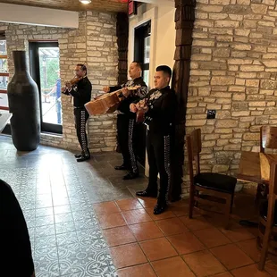 a group of people in a restaurant