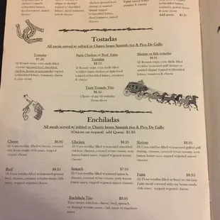 Current menu