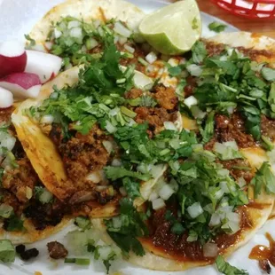 Cinco Tacos - Barbacoa and Chorizo