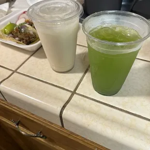 Their cucumber drink and horchata
