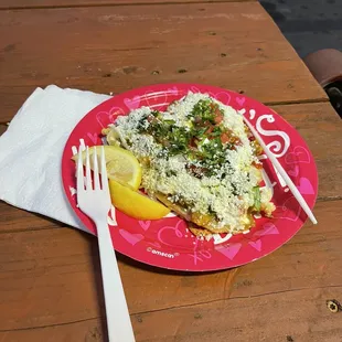 Heart-shaped chicken huarache with mild sauce  Huarache de pollo en forma de corazón