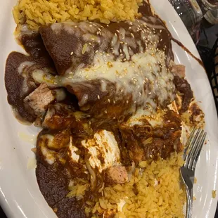 chicken mole enchiladas!!