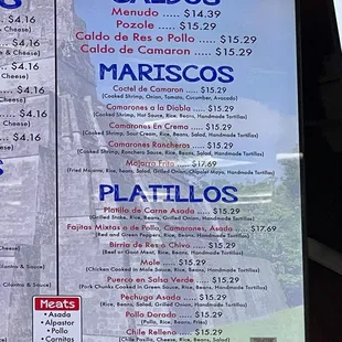 Caldos, Mariscos, and Platillos