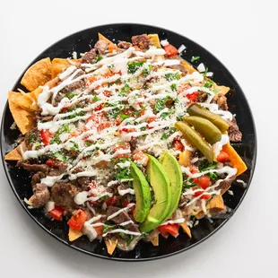 a plate of nachos