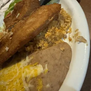 Tilapia (breaded) rice and beans