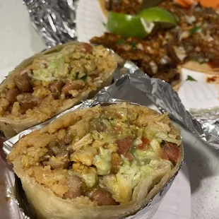 Chorizo and Eggs Breakfast Burrito + Tacos