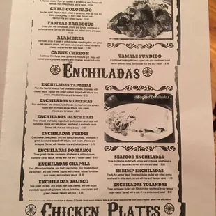 a menu for a mexican restaurant