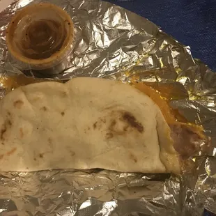 Bean and cheese taco