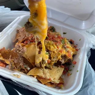 Carne asada nachos ..