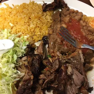 Crusty dried and burnt carnitas.