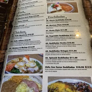 a menu for a mexican restaurant