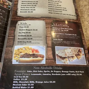 menu