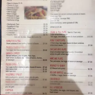 menu