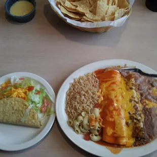 two plates of mexican food
