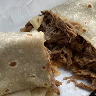 &quot;Mixed&quot; burrito:  loaded with shredded beef, plus rice and beans. D-lish!