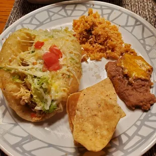 Chips are fantastic scoop up with Beans. The Rice a bit dry.  1/4/2022