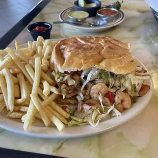 Shrimp torta! It&apos;s not on the menu but I asked if they could do it and ohhh yeah, they sure can!