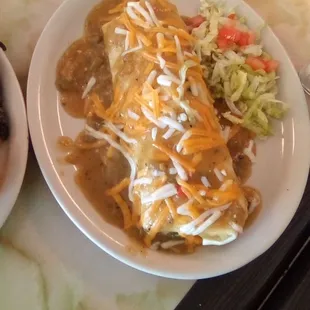 El Charro's smothered green Chile burrito. Good but not in the top five in town.