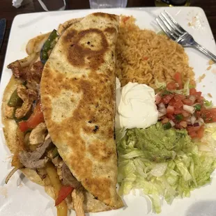 Shrimp and chicken and beef