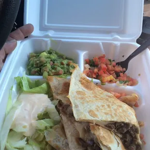 Yummy! Asada quesadilla with guacamole &amp; salsa $6.99 is pretty awesome!