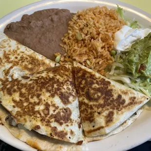 Fajita Quesadilla plate