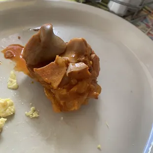 The large bone in my Menudo Soup that took up a lot of room