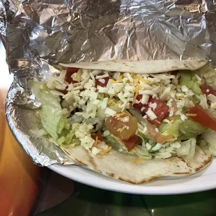 Beef soft taco