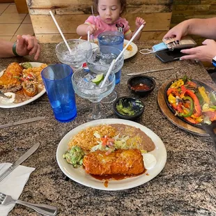 Chimichangas and fajitas