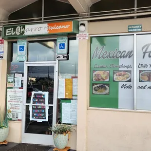 the front of the restaurant