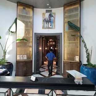 at entrance