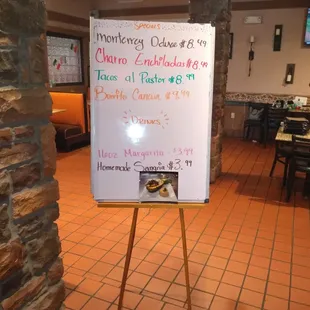 a sign in a mexican restaurant