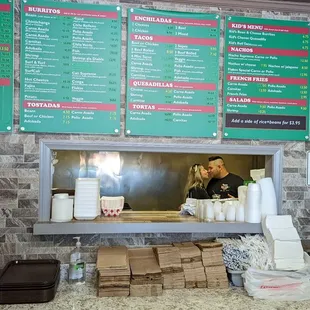 menus on the wall