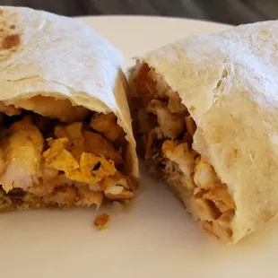 JJ burrito with chicken and tater tots