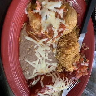 Combo chile relleno and enchilada