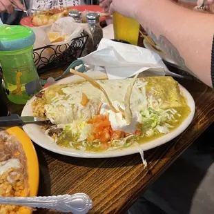 Burrito in green sauce yummy