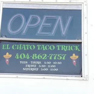 a sign in the window