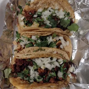 Top - chorizo Middle - chicken Bottom - campechano