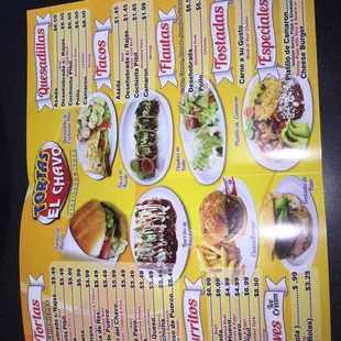 the menu