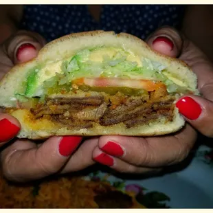 Beef milanesa torta