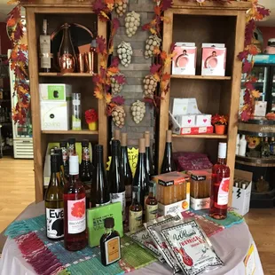 a variety of wines on display